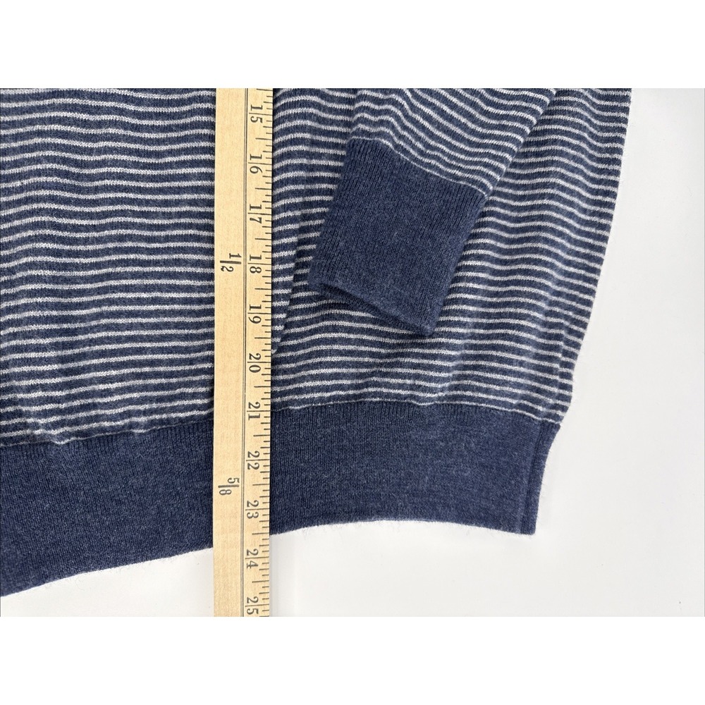 Grayers Sweater Men's Small Blue Gray Stripe Merino Wool Crewneck Casual - Picture 6 of 9